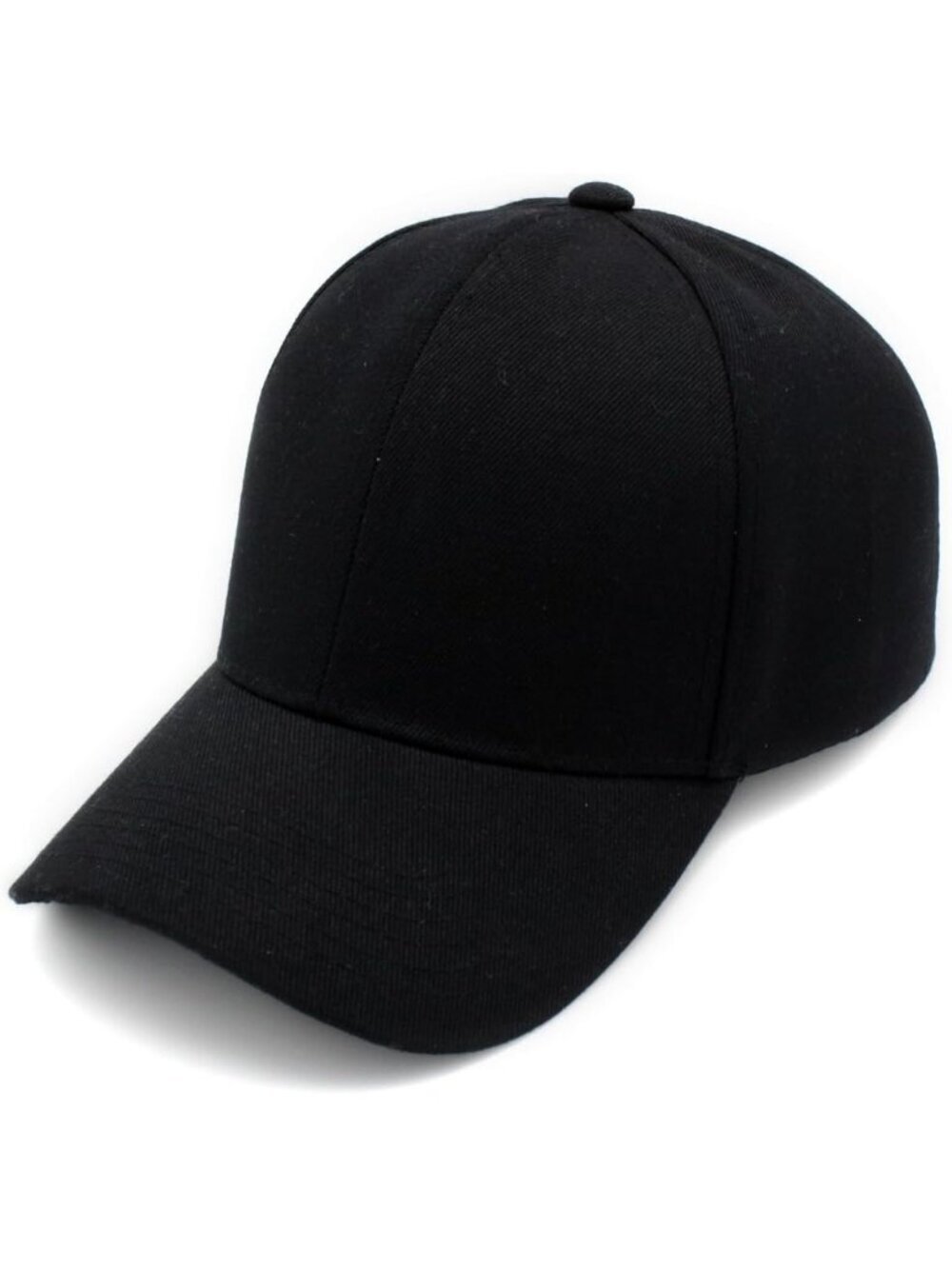 Unisex All Black Top Level Baseball Cap Classic Adjustable Plain Hat